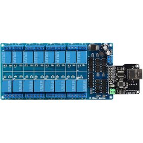 Ethernet Control Module LAN WAN Network Web Server 16-Channel Relay for Remote Device Control RJ45 Port