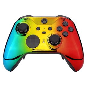 UN-MODDED Custom Controller Compatible with Xbox ONE Elite Series 2 (with 3.5 Jack) for All Major Shooter Games… (Multiple Designs Available) (Chrome GGR)
