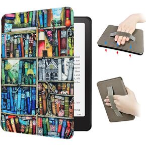 علبة SCSVPN لـ 7 بوصة Kindle Paperwhite 12th Generation & Signature Edition & Kindle Colorsoft (2024 إصدار) - غطاء مغناطيسي من الجلد الصلب مع إيقاظ السيارات/النوم واليد