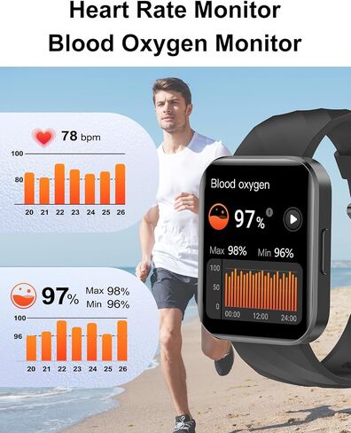 Smart Watch (Answer/Make Calls), 1.85" Smart Watches for Women Men Digital Watch Fitness Tracker with 100+ Sport Modes Heart Rate Monitor Watch for iOS Android Phones Waterproof (Light Pink) in Saudi Arabia