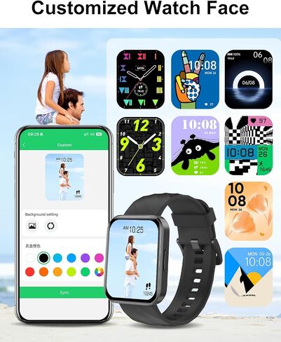 Smart Watch (Answer/Make Calls), 1.85" Smart Watches for Women Men Digital Watch Fitness Tracker with 100+ Sport Modes Heart Rate Monitor Watch for iOS Android Phones Waterproof (Light Pink) in Saudi Arabia