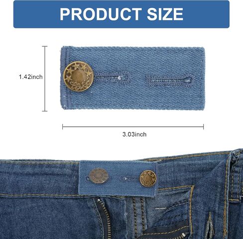 12PCS Button Extenders for Jeans, Jean Button Extender, Button Extender for Pants, Waist Extenders for Pants for Women for Men, Pants Waist Extension 1/1.4 Inches, Black, Blue, Khaki in Kuwait