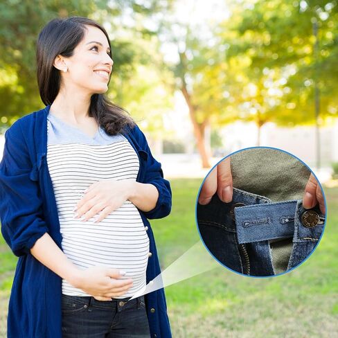12PCS Button Extenders for Jeans, Jean Button Extender, Button Extender for Pants, Waist Extenders for Pants for Women for Men, Pants Waist Extension 1/1.4 Inches, Black, Blue, Khaki in Kuwait