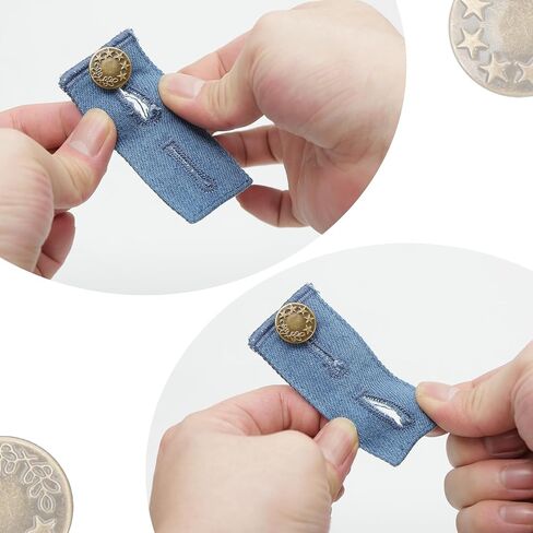 12PCS Button Extenders for Jeans, Jean Button Extender, Button Extender for Pants, Waist Extenders for Pants for Women for Men, Pants Waist Extension 1/1.4 Inches, Black, Blue, Khaki in Kuwait