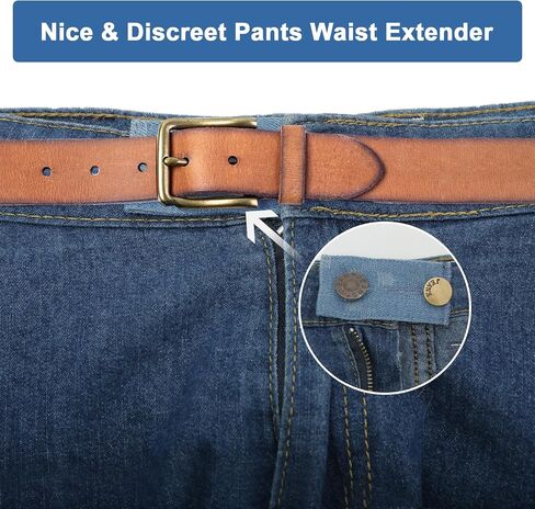 12PCS Button Extenders for Jeans, Jean Button Extender, Button Extender for Pants, Waist Extenders for Pants for Women for Men, Pants Waist Extension 1/1.4 Inches, Black, Blue, Khaki in Kuwait