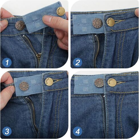 12PCS Button Extenders for Jeans, Jean Button Extender, Button Extender for Pants, Waist Extenders for Pants for Women for Men, Pants Waist Extension 1/1.4 Inches, Black, Blue, Khaki in Kuwait