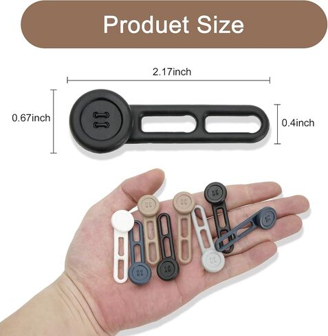 12PCS Button Extenders for Jeans, Jean Button Extender, Button Extender for Pants, Waist Extenders for Pants for Women for Men, Pants Waist Extension 1/1.4 Inches, Black, Blue, Khaki in Kuwait
