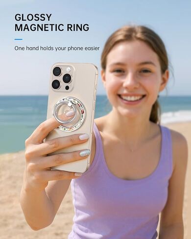 Phone Ring Holder Compatible with MagSafe - Magnetic Cell Phone Grip for Women Girls Magnet Removable Finger Ring Grip Stand Cute Girly Kawaii Vintage Flower for iPhone 16 15 14 13 Pro Max Plus in Saudi Arabia