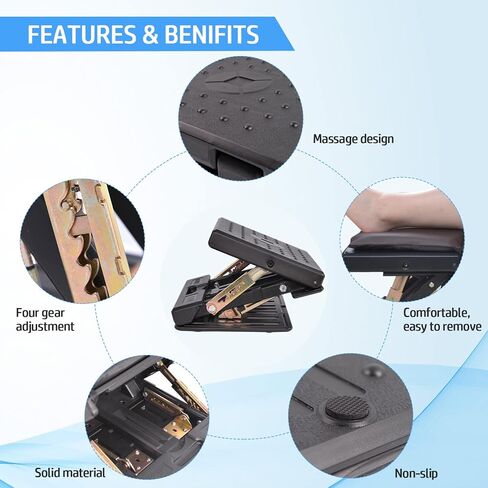 Scalebeard Rocking Foot Rest for Under Desk at Work,Two Mode of Use Footrest with Removable Warmer Feet Pocket for Home,Office,Gaming,Computer,Ergonomic Foot Stool with Massaging Beads for All Seasons in Kuwait