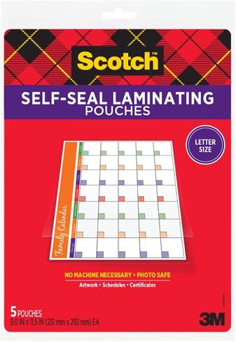 Scotch Self-Seal Laminating Pouches, 10 Pack, Letter Size (LS854-10G) in Kuwait