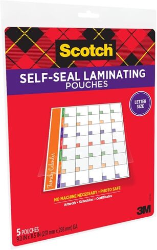Scotch Self-Seal Laminating Pouches, 10 Pack, Letter Size (LS854-10G) in Kuwait