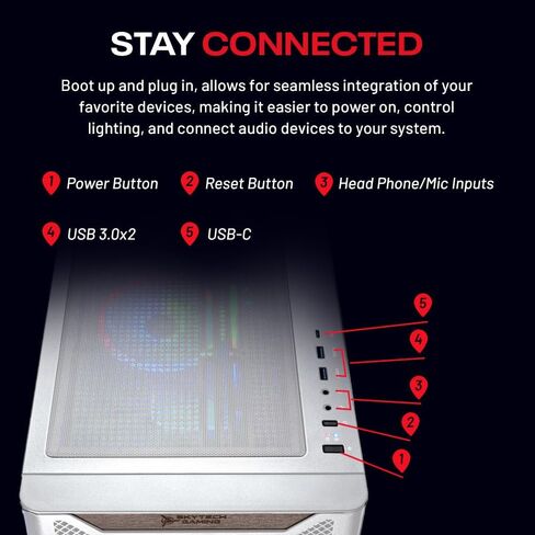 Skytech Azure Gaming PC Desktop, Ryzen 7 9800X3D 4.7 GHz (5.2 GHz Turbo), NVIDIA RTX 5080 16GB, 2TB NVMe SSD, 32GB DDR5 RAM 6000 RGB, 850W Gold ATX 3 PSU, 360mm ARGB AIO, Wi-Fi, Win 11 in Saudi Arabia
