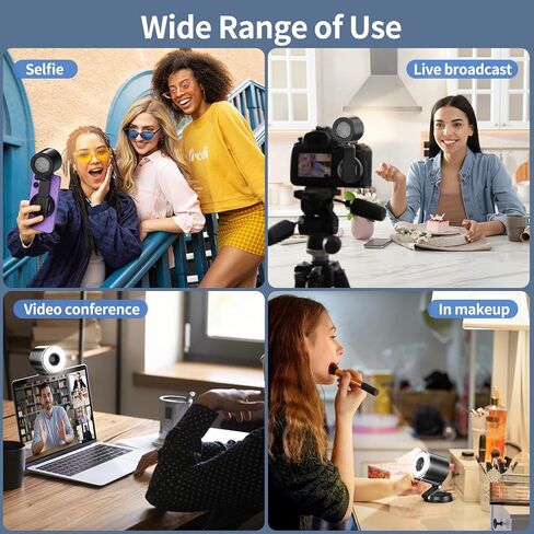 yAyusi 2 in 1 Magnetic Portable iPhone Selfie Light with Fan, Mini Phone Ring Light, 3 Colors and Adjustable Wind Speed, Foldable and Retractable, Suitable for Photo/Live/Video Recording (Beige) in Saudi Arabia