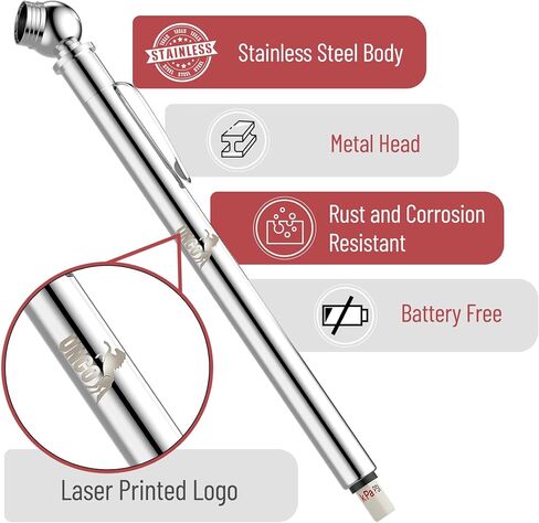 UNCO- Pencil Tire Pressure Gauge, 2 Pack, Black, Tire Gauges for Tire Pressure, Air Pressure Gauge for Tires, Air Gauge Tire Pressure, Car Tire Pressure Gauge, Tire Air Gauge, Bike Tire Guage in Saudi Arabia