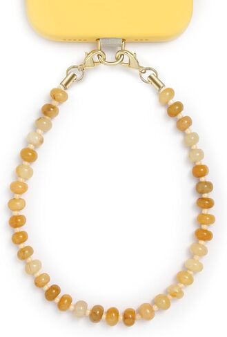 Natural Stone Phone Charm, Beaded Healing Phone Wrist Strap, Handmade Cellphone Chain Lanyard with Tether Tab in Kuwait