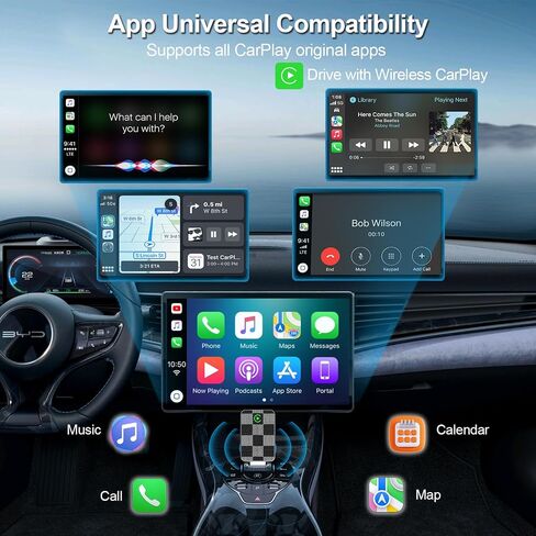 Wireless CarPlay Adapter for iPhone - Mini Plug & Play Auto Connect, 5GHz WiFi Low Latency, iOS 10+ Compatible Most CarPlay Cars (Black) in Saudi Arabia