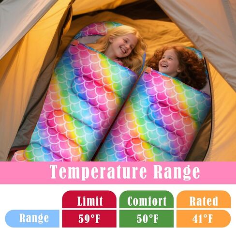 Camping Sleeping Bag for Kids Girls Boys,3 Season Warm Sleeping Bag Waterproof Portable for Outdoors Traveling,Camping in Kuwait