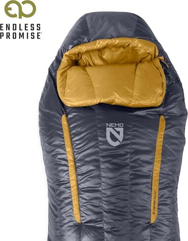NEMO Equipment Disco Down Sleeping Bag | Men's & Women's, Endless Promise, Spoon Shape, Side Sleeper, Backpacking in Saudi Arabia