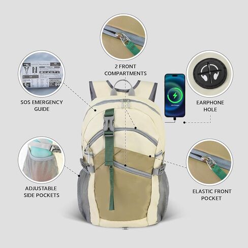Small Hiking Backpack, 20L Lightweight Travel Backpack with Phone Pocket, Hiking Daypack for Women Men in Saudi Arabia
