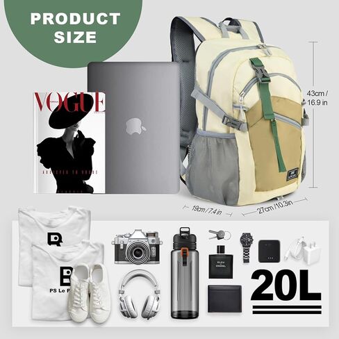 Small Hiking Backpack, 20L Lightweight Travel Backpack with Phone Pocket, Hiking Daypack for Women Men in Saudi Arabia