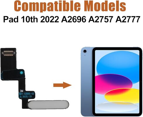 Duotipa Power Button Flex Cable for iPad 10th Generation 2022 10.9 inch A2696 A2757 A2777 Power On Off Switch Button Flex Cable Replacement (Blue) in Kuwait