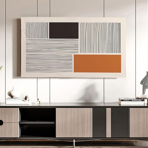 نمط هندسي Art TV الغبار غلاف الغبار الحديث الحد الأدنى طباعة التلفزيون غطاء داخلي LED LED في الهواء الطلق شاشة LCD مثبتة على الحائط غطاء واقي (الحجم: 43in (W101xH63 سم) ، اللون: ج) in Saudi Arabia
