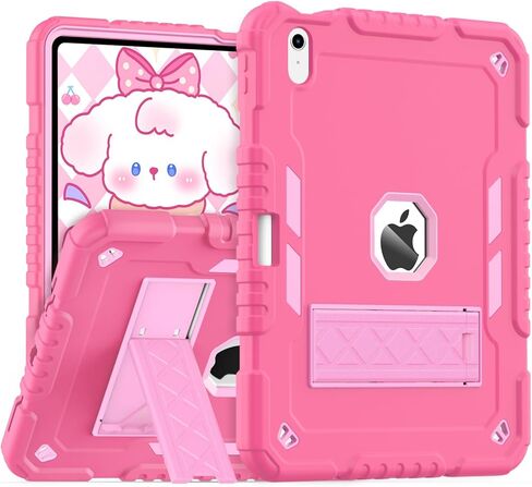 for iPad (A16) Case 11th Generation 11 inch 2025 / iPad 10th Gen 10.9 inch 2022, Heavy Duty Durable i Pad 11/10 Gen Cover with Pencil Holder/Stand for Kids Girls (Pink) in Saudi Arabia