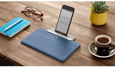 مفاتيح مفاتيح Bluetooth Super-to-to-go لـ IPhone و iPad و Apple TV-Smoky Blue (متجدد) in Saudi Arabia