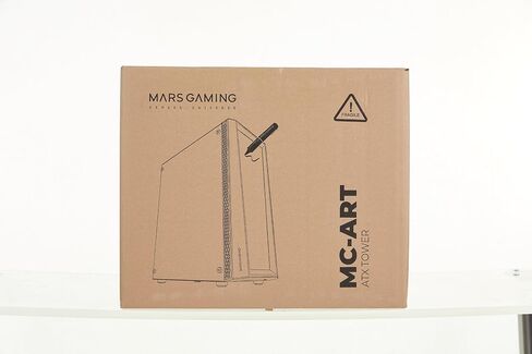 MC-Art White, ATX Gaming PC Case, Double Tempered Glass Drawable, ARGB 12 Modes, 12cm Fan in Kuwait