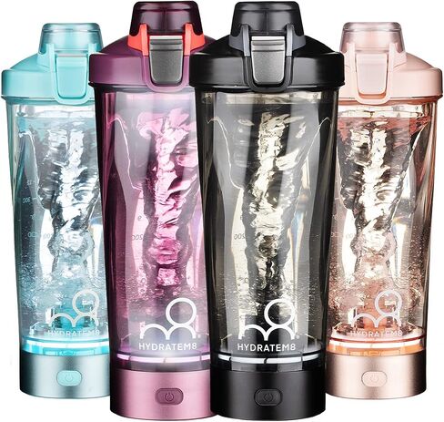 Electric Shaker Bottle 20oz: Automatic Clump-free Nutrition Powder Vortex Blender Cup with Magnetic Charging - Leakproof & Quiet Protein Mixer - Black Portable Gym Gifts for Athletes/Gym in Saudi Arabia