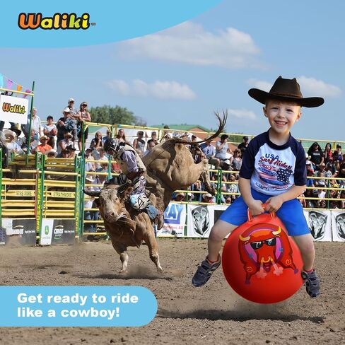 WALIKI Toys Hopper Ball for Kids (Hippity Hop Ball, Hopping Ball, Bouncy Ball with Handles, Sit & Bounce, Kangaroo Bouncer, Jumping Ball, Red, Pump Included) (Ages: 16-101 (29"/75CM)) in Kuwait