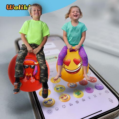 WALIKI Toys Hopper Ball for Kids (Hippity Hop Ball, Hopping Ball, Bouncy Ball with Handles, Sit & Bounce, Kangaroo Bouncer, Jumping Ball, Red, Pump Included) (Ages: 16-101 (29"/75CM)) in Kuwait