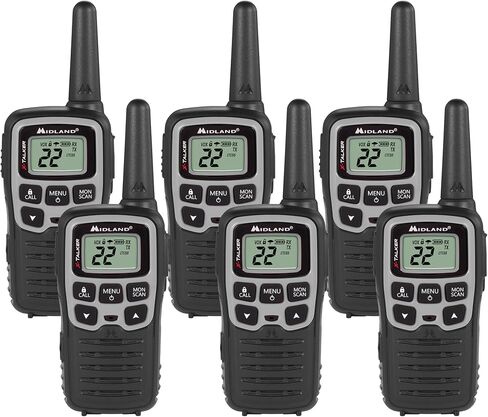 Midland T51VP3 22 Channel FRS Walkie Talkie - نطاق يصل إلى 28 ميلًا راديو ثنائي الاتجاه - برتقالي/أسود (عبوة من 10 قطع) in Kuwait