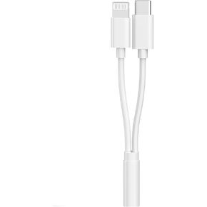 [Apple MFi Certified] Multi Lightning to 3.5 mm Headphone Jack Adapter,iPhone Headphones Aux Audio Dongle + USB C Type C to 3.5 Female Adapter for iPhone 16 15 14 13 Pro Max 12 11 XS XR 8 7 S25 S24