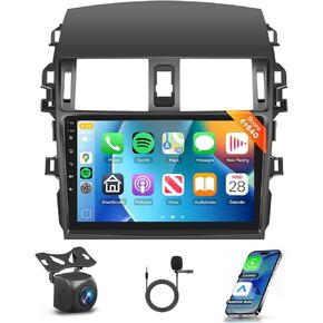 2G+64G لسيارة Toyota Corolla 2009 2010 2011 2012 2013 ستيريو سيارة أندرويد مع Apple CarPlay اللاسلكي Android Auto، podofo 9 بوصة تعمل باللمس وراديو السيارة بلوتوث مع نظام تحديد المواقع HiFi Audio WiFi وكاميرا احتياطية in Kuwait