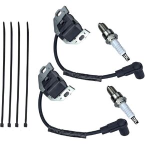 2Pcs Ignition Coil & Spark Plug for Kawasaki21171-0743 21171-0738 21171-0711 21171-0747 21171-7041 21171-7042 Fit for Kawasaki FR651V FR691V FX751V FX801V FX850V FR600V Series for John Deere Engine