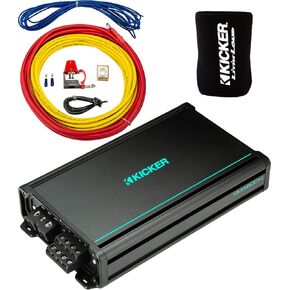 KICKER KMA600.4 4x150w 4-Ch Weather-Resistant Full-Range Amp, with Marine 8 Gauge Amp Power Kit