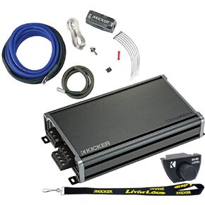 KICKER Bundle of 2 Items 460W CX 4-Channel Amplifier with Dash-Mount Remote Bass Control, 46CXA360.4T+46CXARCT
