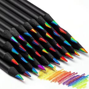 YGAOHF 18 Pack Rainbow Colored Pencils, 7 Color in 1 Rainbow Pencils for Kids, Colorful Wooden Pencils Bulk Art Supplies for Adults Drawing, Coloring, Sketching in Kuwait