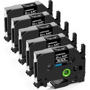 labelife p touch label Tape Tze-231 Tze231 استبدال لـ Brother Tze Tz Tape 12mm 0.47 شريط صانع الملصقات الأبيض المصفوف متوافق مع Brother PT-D210 D220 H110 D400 D410 D610BT P710BT ، 5 عبوة