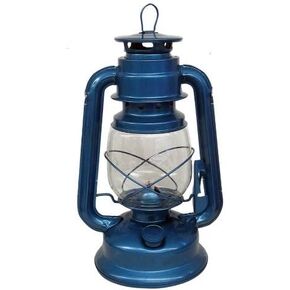 V & O Camping Lantern 35 Hr Burns Kerosene, Lamp Oil 12 In. Blue