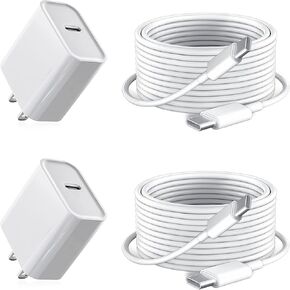 iPad Chrager Fast Charging for iPad USB C, 20W Block & 10ft USB C to C Cable, 3Pack White