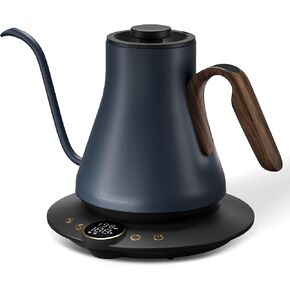 Cocinare FLOW B9 Gooseneck Electric Kettle, Precise Temperature Control for Pour-Over Coffee & Tea Brewing, Stainless Steel Interior, Rapid Heating for Boiling Water 1500W/0.9L (Black Wooden)
