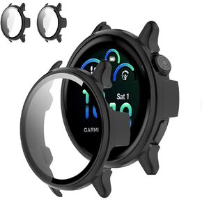 Screen Protector Case for Garmin vivoactive 6 Smartwatch, [2-Pack] Hard PC Bumper & Tempered Glass Full Face Cover Replacement Accessories for Active 6, Clear