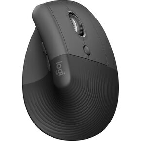 Logitech Lift Vertical Ergonomic Mouse, Wireless Bluetooth or USB Receiver, Quiet Clicks, 4 Buttons, Right Hand Wireless Mouse, Windows/macOS/iPadOS, Laptop, PC - Graphite (Renewed)