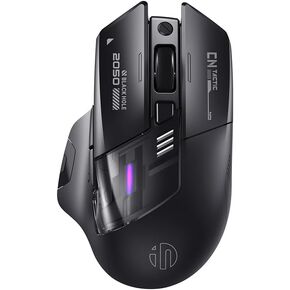 الماوس اللاسلكي A9 explorer الداخلي للكمبيوتر المحمول ، 2.4 جم/بلوتوث 5.0 ، إضاءة RGB ، 2400 نقطة في البوصة ، بطارية مرئية ، شحن النوع C