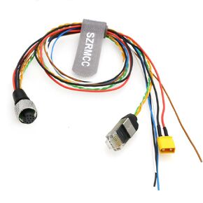 SZRMCC LIVOX MID-360 Cable M12 Aviation 12Pin Female 3 in 1 SPLITTER RJ45 XT30 FLYING LEADS CABLE SESSOR DATIONS لـ DJI LIVOX MID-360 AVIA LIDAR (50 سم)