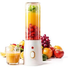 15oz Portable Blender,USB Rechargeable with 10 Blades for Juice and Smoothies,Electric juicer with Extra Handle Lid for Travel Sports Outgoing