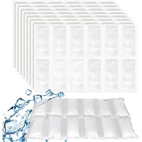 10Packs Ice Pack Sheets for Coolers, Self-Absorbing Ice Pack, Reusable Dry Ice Pack, Flexible Ice Pack Sheets, Lunch Bag Freezer Packs, Ice Mat Cube Sheets for Food Fresh and Beverages Cold