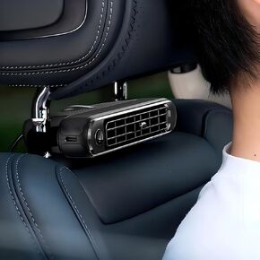Car Fan for Driver and Passenger's Seat - Mini Portable USB Backseat Cooling Fan Kids Baby Quiet headrest Neck Fan Accessories with 3 Adjustable Wind Speeds for All Cars Vehicle Jeep Van RV Truck